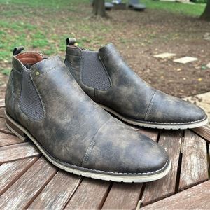 Mens Ferro Aldo Sterling Dark Grey Cap-Toe Chelsea Boots